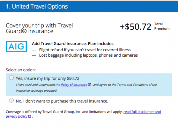 United Airlines Travel Insurance