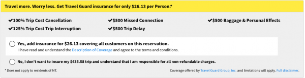 spirit airline trip insurance