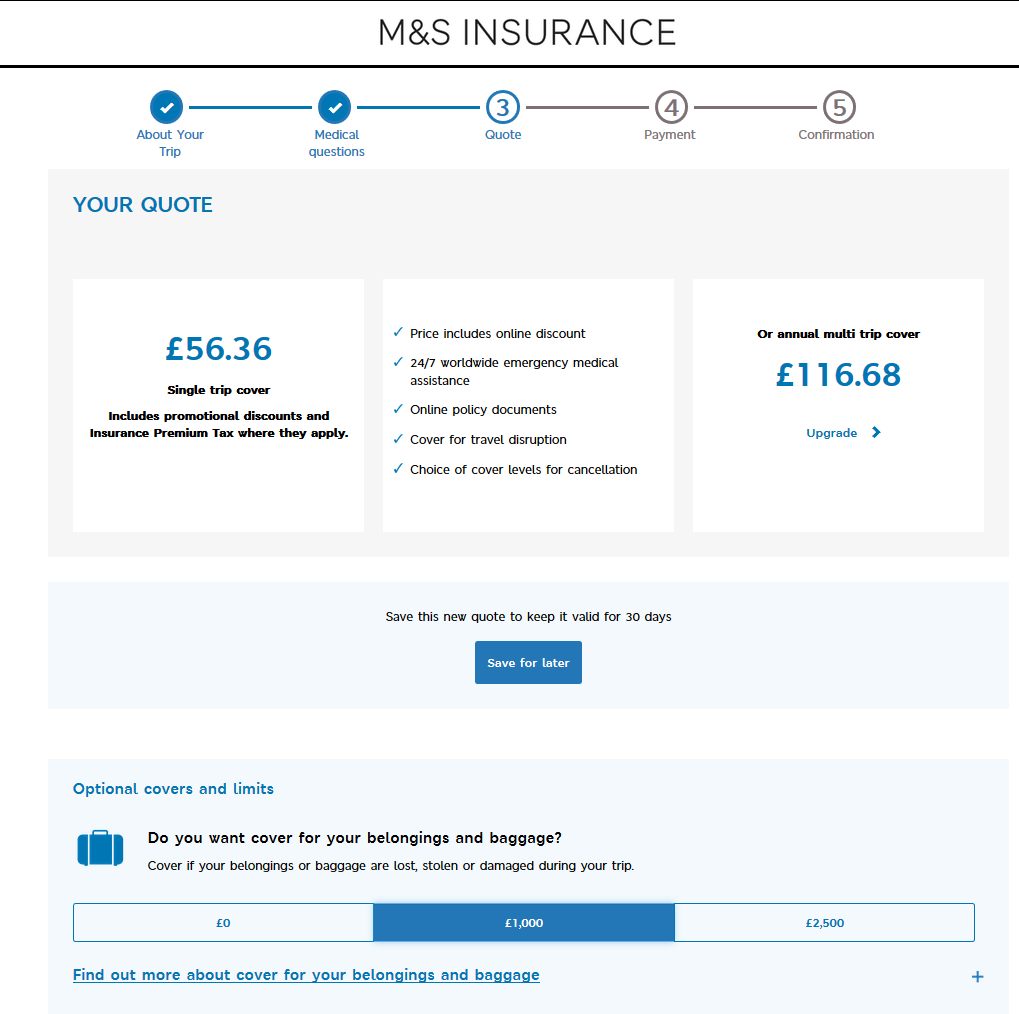 m&s travel insurance